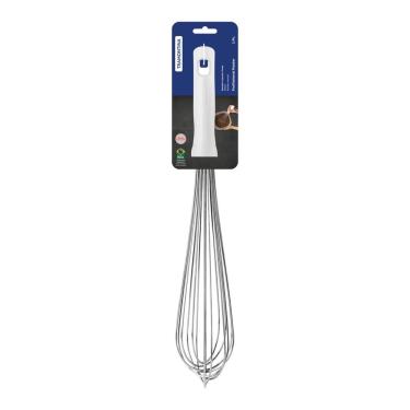 Imagem de Batedor Manual Tramontina Profissional Em Aço Inox Com Cabo Em Polipropileno Branco 40 Cm