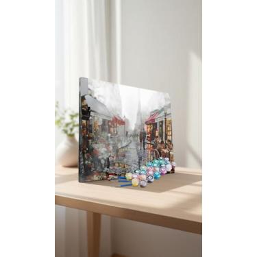 Imagem de Kit Pintura Numerada Torre Eiffel Tela 40x50cm - Congratulations Store