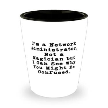 Imagem de Fun Network Administrator Gifts, I'm a Network Administrator. Not a Magician but I Can, Inappropriate Christmas Shot Glass from Coworkers