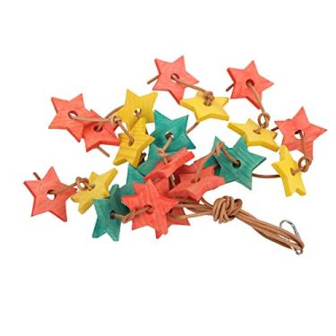 Imagem de Brinquedo de mordida de madeira papagaio, redução de mordida de estresse, pássaro estrela de madeira, brinquedo de mastigar para calopsita para periquito para pássaros, cor de exercício