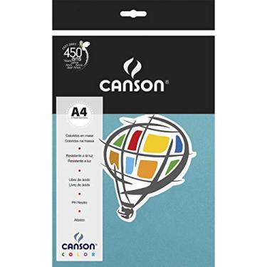 Imagem de CANSON Color Papel Colorido A4 180g/m² Pacote de 10 Folhas, Azul (Turquesa), 210 x 297 mm