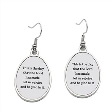 Imagem de Brinco This Is The Day That the Lord has made let us Rejoicend be glad in it - Brincos pendentes para meninas - Presente de festa de aniversário dos namorados