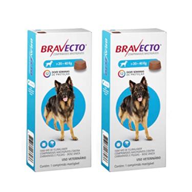 Imagem de Bravecto Anti Pulgas e Carrapatos - Comprimido mastigável 1000 mg - Para cães com 20-40kg - Pack com 2 Unidades
