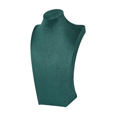 Imagem de busto jóias busto suporte pingente corrente jóias busto suporte de exibição para decoração, 34cm Verde Escuro