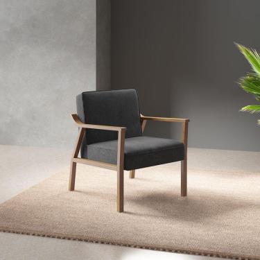 Imagem de Poltrona Decorativa Antonia Poly 256 G2 Volttoni Preto e Nogueira