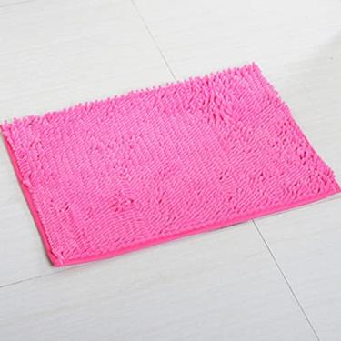 Imagem de Tapete de banheiro de chenille luxuoso, tapete de banho antiderrapante absorvente de água macio tapetes de microfibra Shagggy lavável à máquina, tapete pequeno extragrosso para o chão do chuveiro 16x47 polegadas/40x60 cm