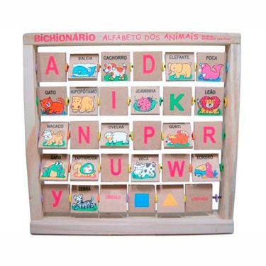 Imagem de Bichonário Em Madeira Alfabeto Dos Animais - 30 Plaquinhas