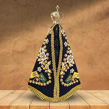 Imagem de Imagem Nossa Senhora Aparecida Em Resina Com Manto E Coroa 25cm Imagem Original Facsimile Delicada Traços finos Altamente detalhada Manto bordado