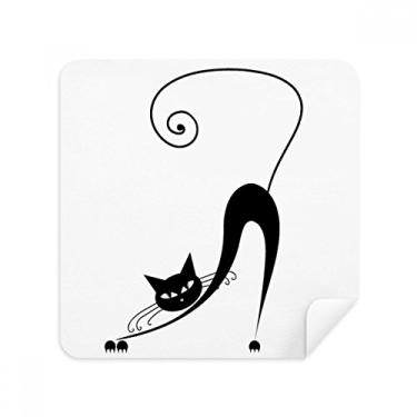 Imagem de Óculos de limpeza de tela de tecido de camurça com desenho de animal de Halloween preto stretch para gato preto pacote com 2