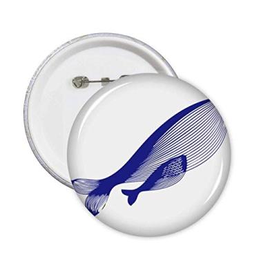 Imagem de Emblema Ocean The Blue Whale Enorme Alfinetes Botão Decoração 5 peças