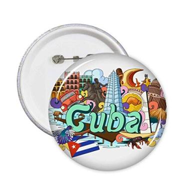 Imagem de Guantanamo Trinidad Cuba Graffiti Alfinetes Emblema Botão Decoração Acessório 5 peças