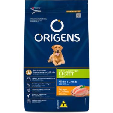 Imagem de Ração Seca Origens Ligth Frango e Cereais para Cães de Porte Médio e Grande - 15 Kg