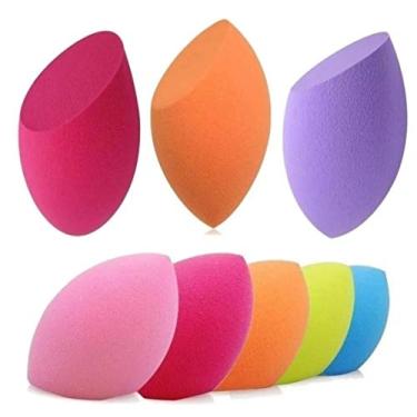 Imagem de Kit com 3 Esponja De Maquiagem Tipo Blender Chanfrado Makeup cores Sortidas
