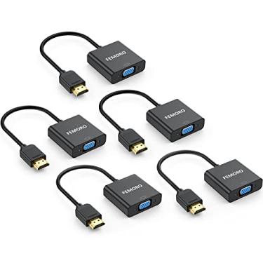 Imagem de Conversor de vídeo Display Port para VGA, pacote com 2, 1080p, adaptador FEMORO Golden Plated DisplayPort DP para VGA, conector macho para fêmea (DP para VGA), HV-5pack