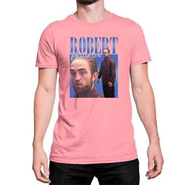 Imagem de Camiseta T-Shirt Robert Pattinson Meme Algodão Cor:Rosa;Tamanho:M