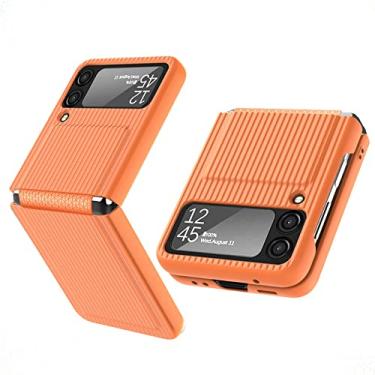 Imagem de Capa protetora para celular para Samsung Z Flip 3 ZFlip3 Flip3 Case Mala à prova de choque com dobradiça para Galaxy Z Flip 3 Cases,laranja,Para Z Flip 3