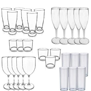 Imagem de Jogo Completo de 30 Peças De Copo Acrílico Transparente