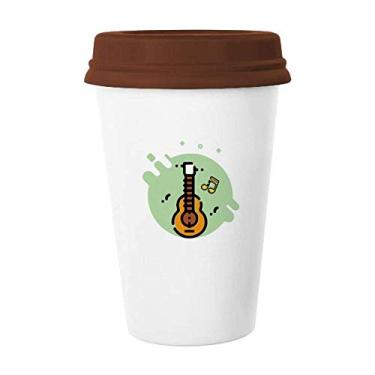 Imagem de Caneca de animação com placa de guitarra, copo de cerâmica de vidro bebendo café