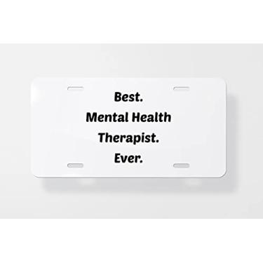 Imagem de Capa para placa de carro Best Mental Health Therapist Ever – Capa para placa de carro – Capa para placa de carro 15 x 30 cm