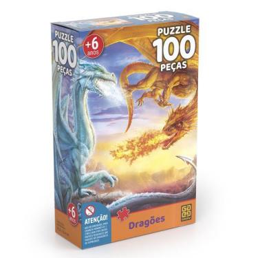 Imagem de Puzzle 100 Peças Dragões - Grow