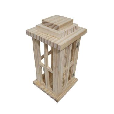 Imagem de Lamparina/ Luminária em Pinus com dobradiça p/ abertura- Jeito Próprio Artesanato