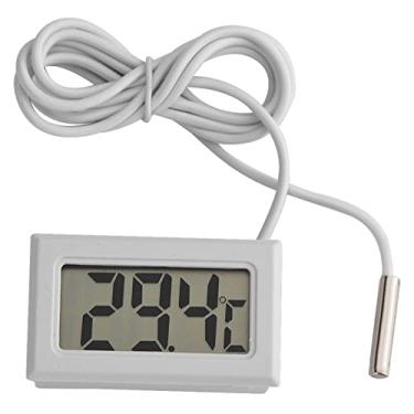 Imagem de Termômetro de geladeira digital okjhfd, mini display led medidor de temperatura inteligente com sensor de sonda termômetro digital lcd para cozinha, casa, restaurantes