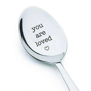 Imagem de You are Loved Tea Coffee Table Spoon | Engraved Valentines Day Gift from Him Her | Birthday Remembrance for Loved One | Cereal Gift Him Her | Ice Cream Spoons | Thanks Giving | - 7 Inch