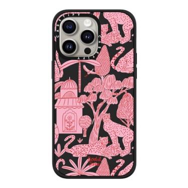 Imagem de CASETiFY Capa Impact para iPhone 15 Pro Max [4X testado contra quedas de grau militar/proteção contra quedas de 2,5 metros/compatível com Magsafe] - estampas de animais - Cheetah Paradise Pink - preto