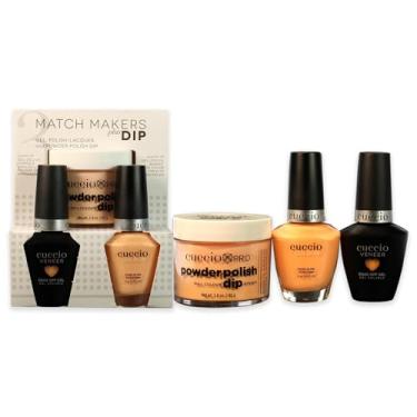 Imagem de Cuccio Color Matchmakers Plus Nail Dip - Mani-Pedi combinando com coordenação impecável - Um esmalte de gel de verniz colorido na mesma cor - Sorvete de pêssego - Grande - Kit de 3 peças