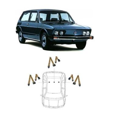 Imagem de Kit cinto de segurança traseiro de 2 pontos VW Variant + fechos - HCML