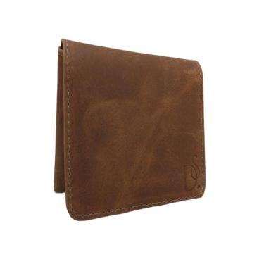 Imagem de Carteira Masculina Em L Couro Fossil Resistente Com Porta Moedas Externo Cabe RG Dinheiro Cartoes