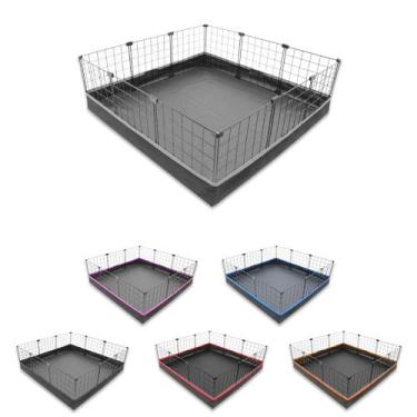 Imagem de Cercado Aramado Porquinho da Índia 90x90 Cm Preto com Bandeja Higiênic