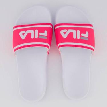 Imagem de Chinelo Fila Stripes Feminino Branco e Rosa, 33