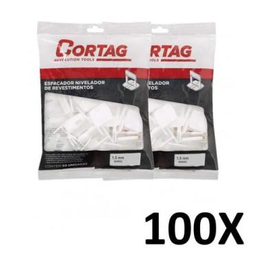Imagem de Kit 100 Espaçador Nivelador Revestimento Porcelanato 1,5Mm - Cortag