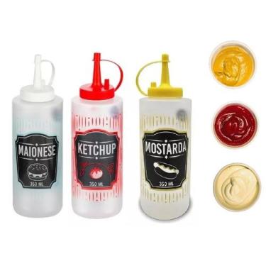Imagem de Kit 30 Bisnagas Pote Maionese Ketchup Mostarda 350ml - Plastibrasil