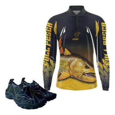 Imagem de Camiseta Pesca Uv 50 Sapatilha Nautica Aquatica Pescaria - DUARTE FISH