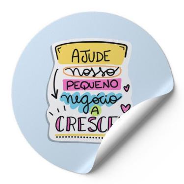 Imagem de 120 Etiquetas Auto Colante Adesivos Redondos Ajude Nosso Pequeno Negóc