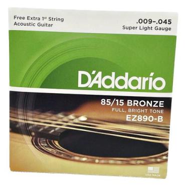 Imagem de Cordas 09 Daddario Violão EZ890-B Aço Bronze Original 85/15 - Daddario