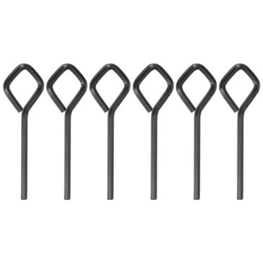 Imagem de HARFINGTON 6 chaves sextavadas para cães de 1/20.3 cm SAE chave inglesa de metal para porta de cachorro com laço completo de diamante para dispositivos de saída de emergência de barra de pressão,