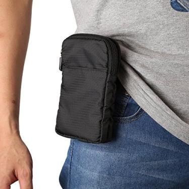 Imagem de Coldre masculino com clipe de cinto para celular, bolsa tiracolo preta, bolsa mensageiro de ombro vertical para viagem ao ar livre bolsa de ombro para smartphone bolsa de cintura com alça de cinto