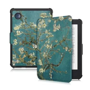 Imagem de Yiernuo Capa compatível com a capa Yiemuo compatível com Kobo Clara Color (2024)/BW (2024)/2E (2022) eReader 15.2 cm, capa protetora fina e leve de TPU macio, flor