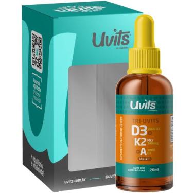 Imagem de Tri Vitamina D3 + K2 Mk7 + Vitamina A 100 Doses Gotas Uvits