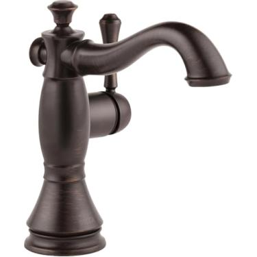Imagem de Delta Faucet Torneira de banheiro de bronze da Cassidy, torneira de banheiro de orifício único, torneira de banheiro de alça única, conjunto de drenagem de metal, bronze veneziano 597LF-RBMPU