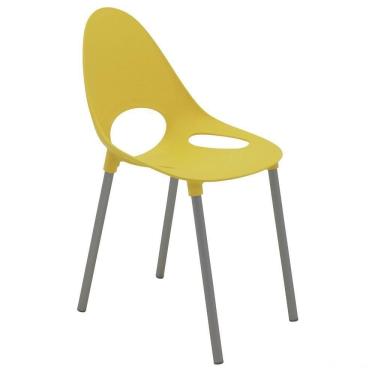 Imagem de Cadeira Tramontina Elisa Summa Em Polipropileno Amarelo Com Pernas De Alumínio Anodizado Tramontina