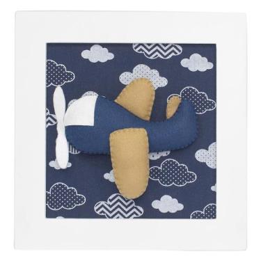 Imagem de Quadro Decorativo Nuvem Marinho Quarto Bebê Infantil Menino - Potinho 