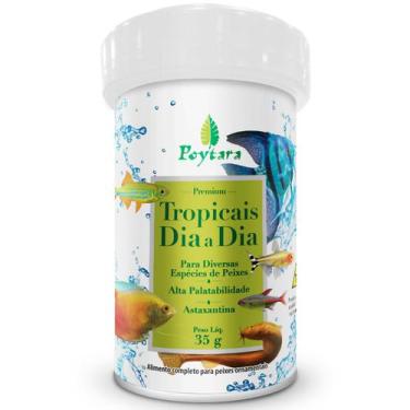 Imagem de Ração Para Peixes Alimento Poytara tropicais dia a dia 35g