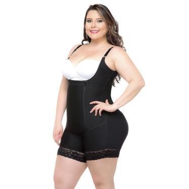 Imagem de Macacão Body Cinta Tecido Cetinete Alta Compressão - Fanáticos Por Cin