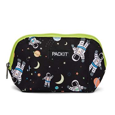 Imagem de PackIt Saco de lanche congelável, homem do espaço, construído com tecnologia EcoFreeze, dobrável, reutilizável, fecho de zíper trava em ar fresco e lanches frescos em movimento