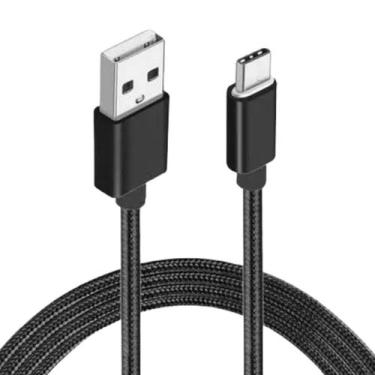 Imagem de Cabo Usb Nylon 1M Para Moto G42 - Compatível Preto - Lxl