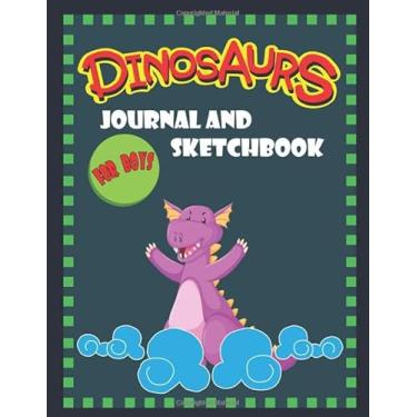 Imagem de Dinosaurs Journal and Sketch Book for boys: violet color Draw and Write Daily Weekly Story Journal Notebook sketchbook for Kids Teens Toddlers. With ... Blank Pages, Doodling, Sketching and Notes.